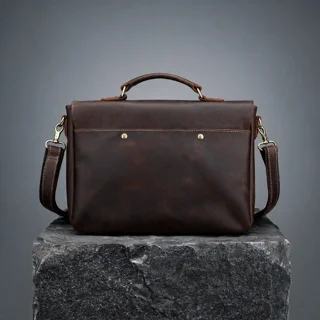 Мужской портфель из натуральной кожи. Модель DM-1662 - миниатюра 1
