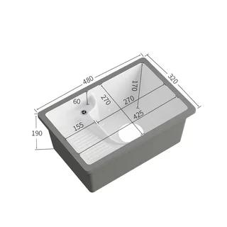 Раковина встраиваемая с ребристой зоной PI-10268 - миниатюра 4