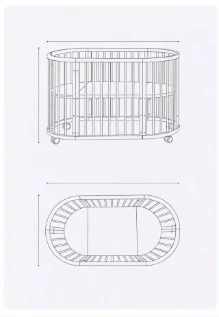 Кругле дитяче ліжечко PI-12043 - миниатюра 11