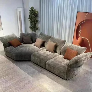Кутовий диван кремовий з пелюстками PI-19007 - миниатюра 8