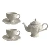 1 чайник + 2 чашки + 2 блюдца + 2 ложки (обыч.)