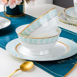 Фарфорова миска з золотою каймою PI-22550 - миниатюра 9