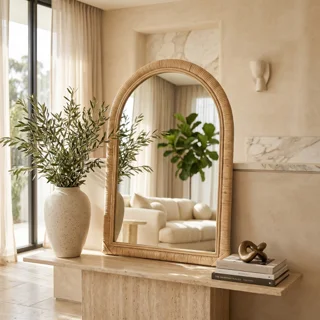 Зеркало для макияжа настенное плетёное PI-6542 - миниатюра 1