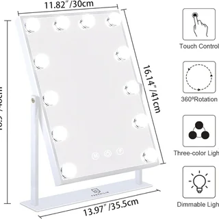 Дзеркало для макіяжу LED із підсвіткою PI-7187 - миниатюра 4