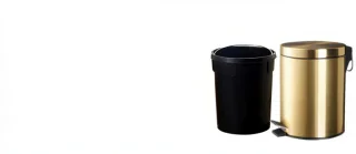 Корзина для мусора круглая золотая PI-7393 - миниатюра 8