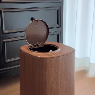 Пedalьный мусорное ведро деревянное PI-7430 - миниатюра 4