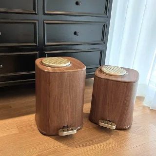 Пedalьный мусорное ведро деревянное PI-7430 - миниатюра 2