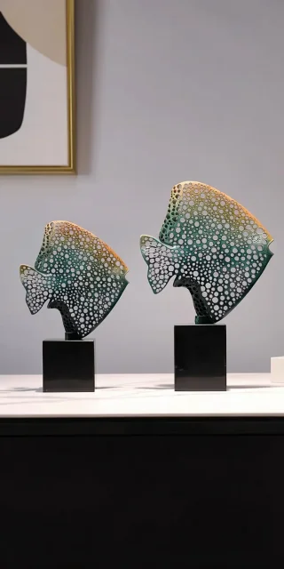 Статуэтка декоративная золотая рыба PI-9731 - миниатюра 7