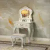 Столик 50 см + умное зеркало + квадратный табурет