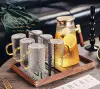 Кувшин 1500 мл + 6 чашек + черный подстаканник + поднос 2