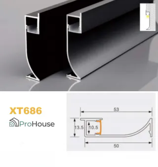 Алюмінієвий плінтус XT686 - миниатюра 2