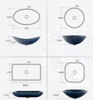 Раковина накладная Beauvaia RD-277-2 - миниатюра 11