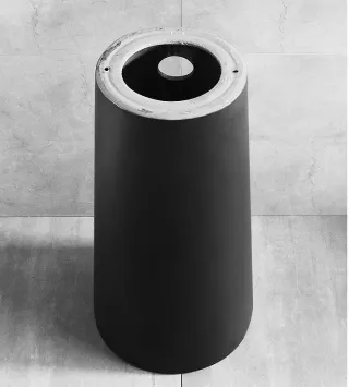 Черная матовая напольная раковина-умывальник. Модель RD-443 - миниатюра 5