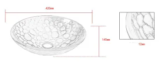 Голубая накладная раковина из стекла. Модель RD-9067 - миниатюра 5